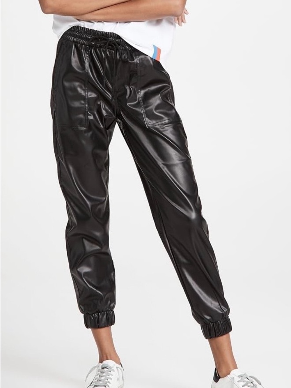 BLANKNYC Black Widow Faux Leather Joggers Size 24